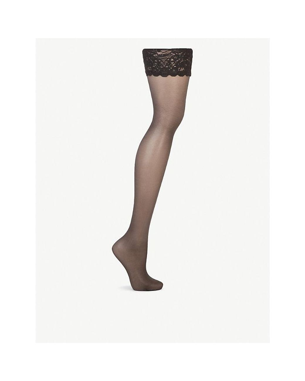 Wolford White Satin Touch 20 Hold-Ups