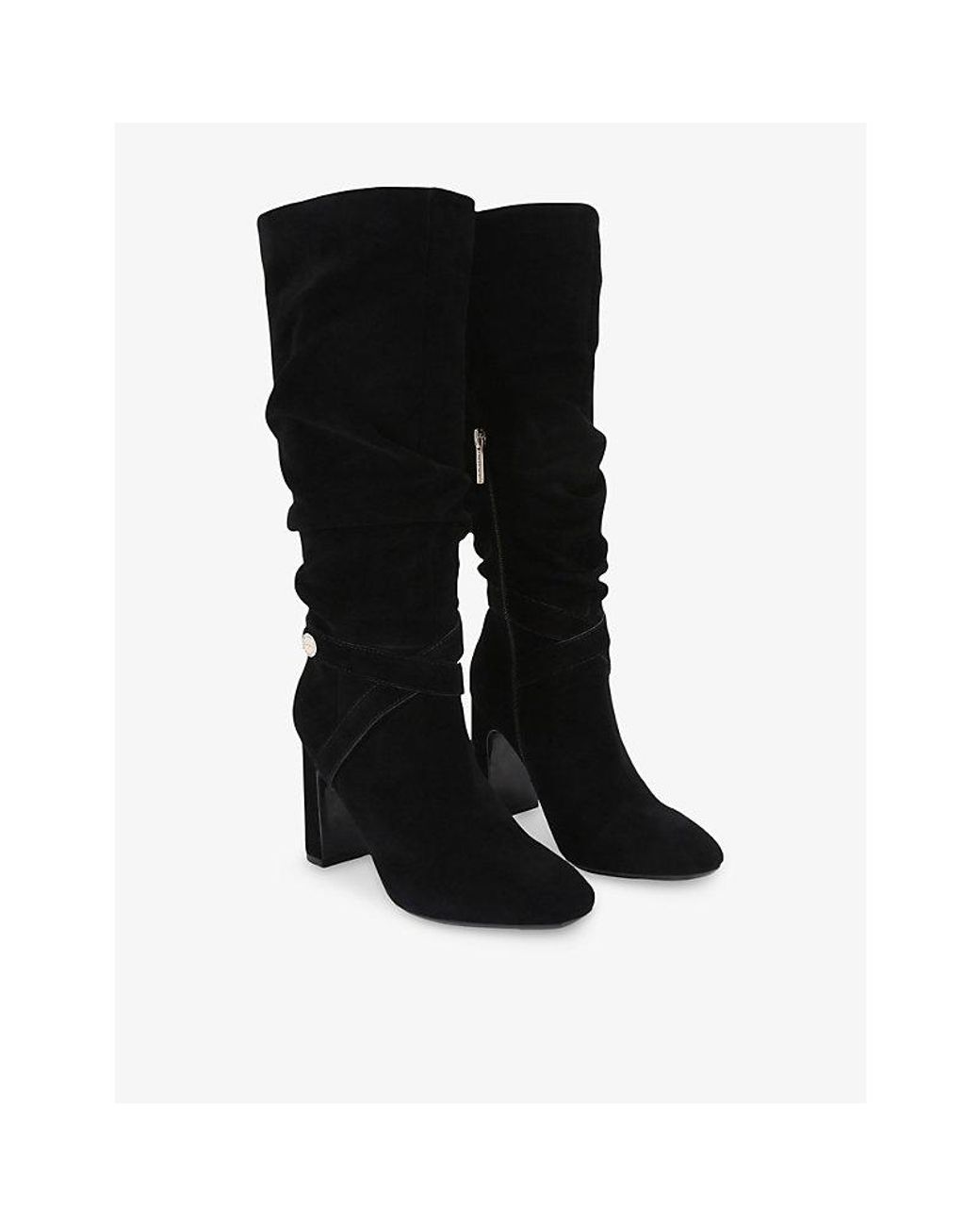 Carvela Kurt Geiger Black Jackpot Slouch Suede Knee-High Boots