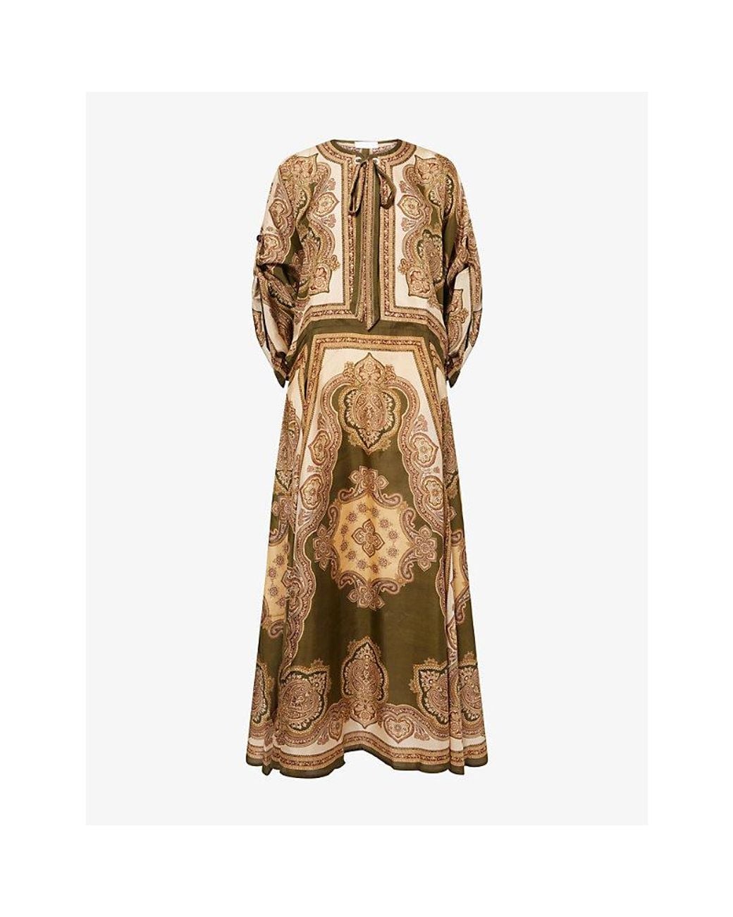 Zimmermann Natural Mahon Tunic Silk Midi Dress