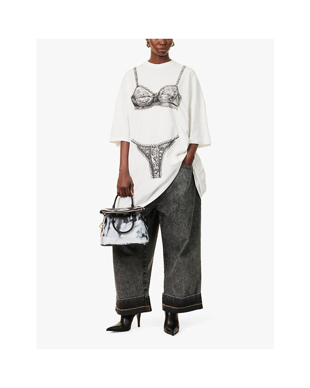VAQUERA Lingerie Trompe L'Oeil T-Shirt Cotton-Jersey Midi Dress in