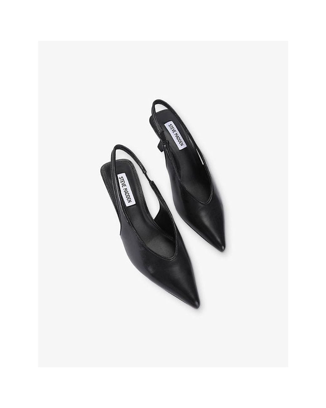 Steve Madden Black Alari Leather Slingbacks