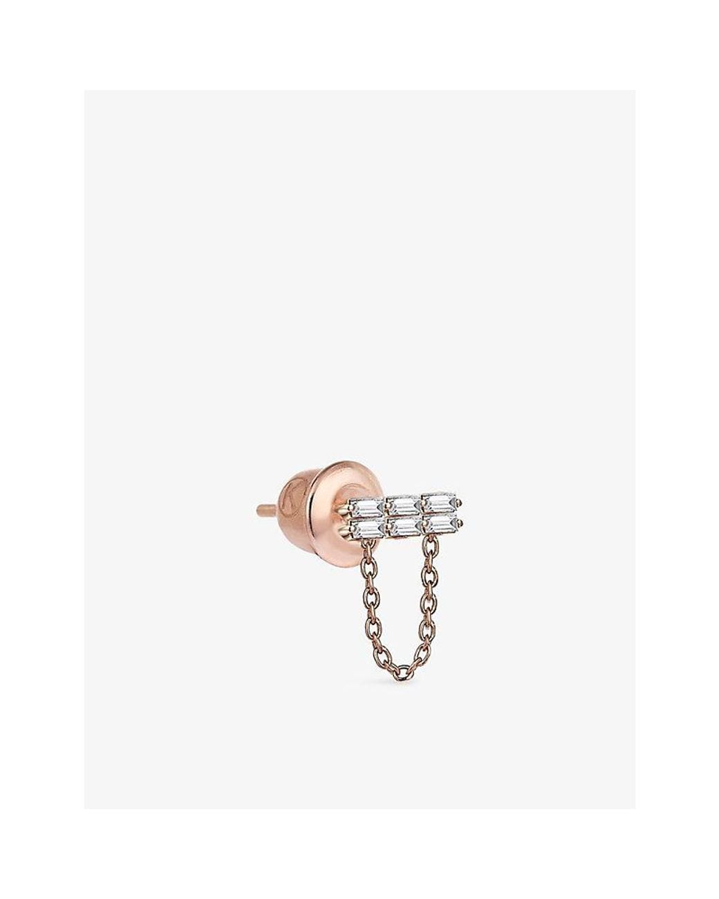 Kismet by Milka Metallic Moment 0.06Ct Baguette-Diamond Stud Earring