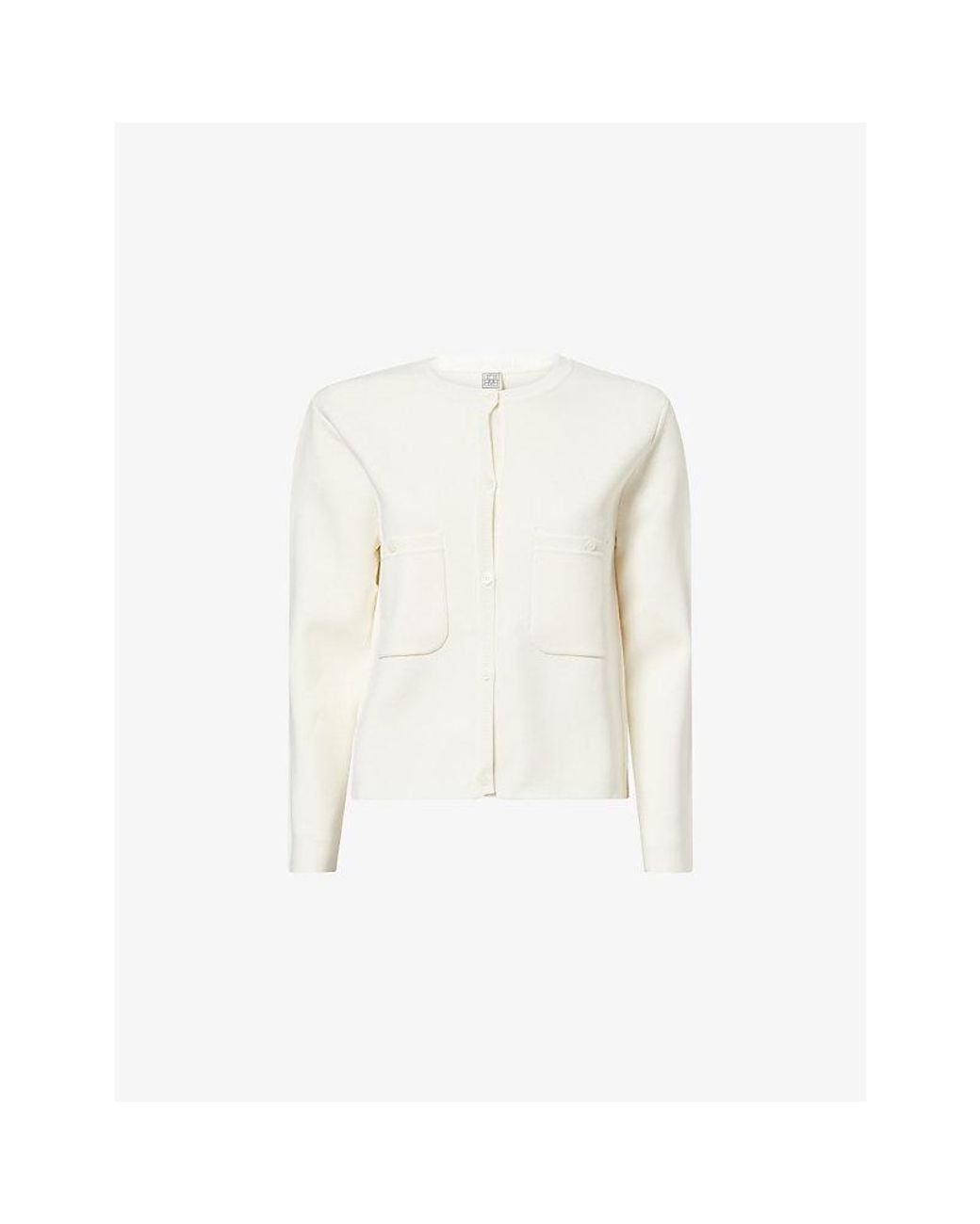 Totême White Classic Compact Knit Cardigan