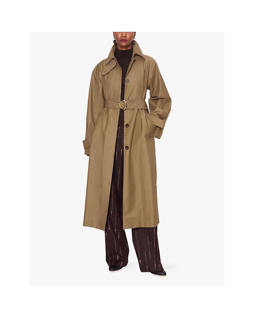 Joseph Natural Tito Belted Cotton-Blend Trench Coat