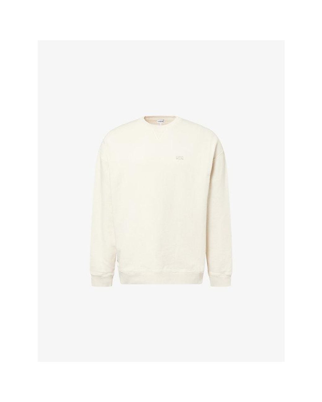 Loewe White Anagram-Embroidered Cotton Sweatshirt for men