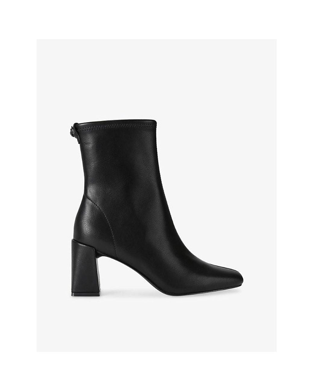 Kurt Geiger Black Sam Block-Heel Faux-Leather Ankle Boots