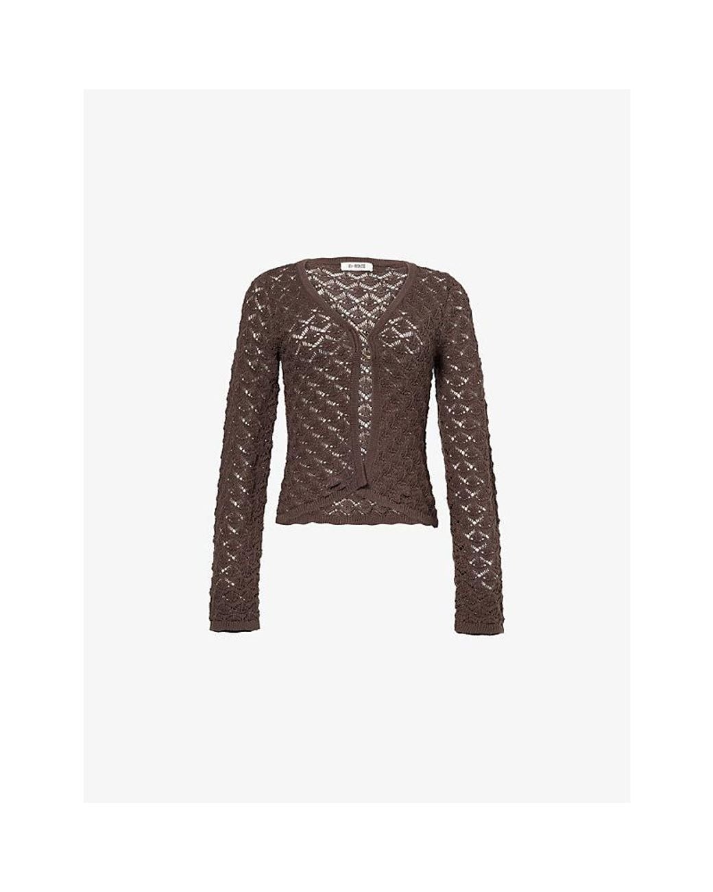 4th & Reckless Brown Dellina V-Neck Knitted Top