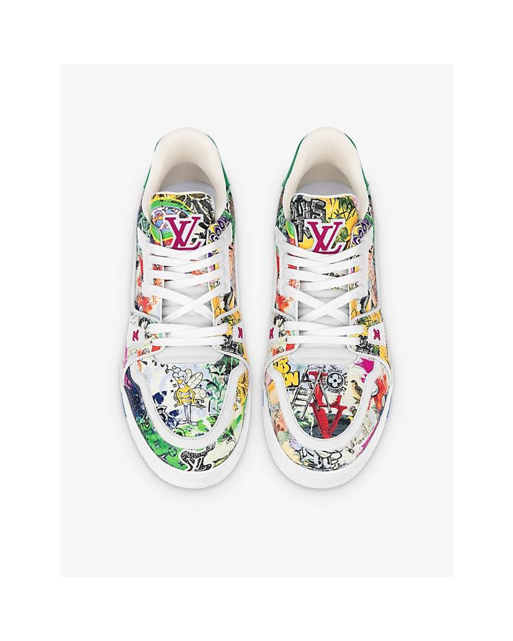 Louis Vuitton Graphic-print Leather-blend Trainers in White for