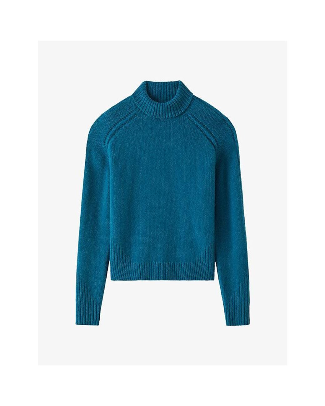Joseph Blue Tilly High-Neck Cashmere Jumper