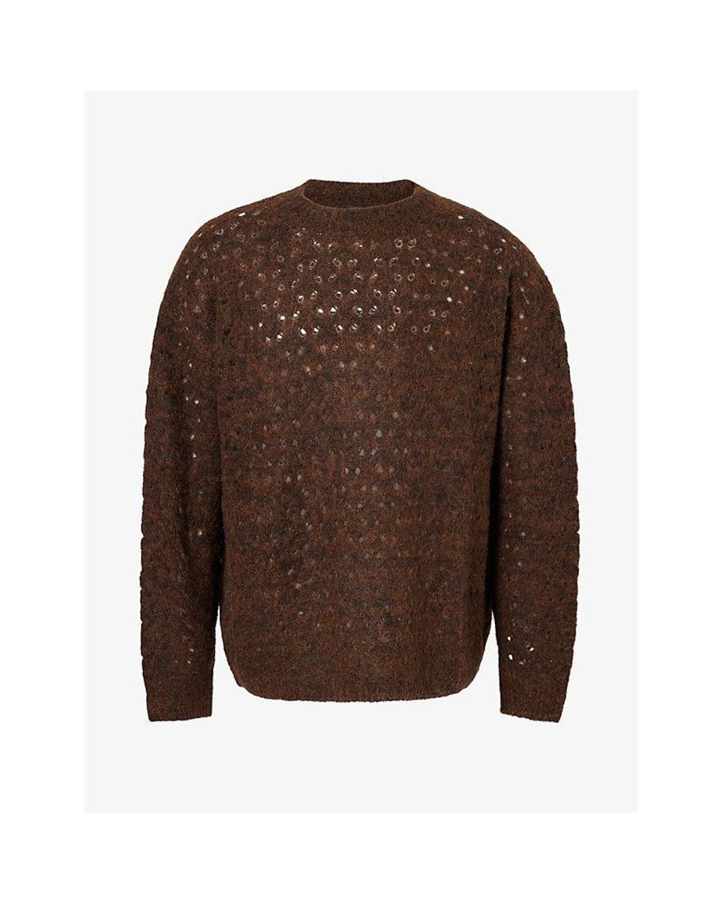 Represent Brown Vandal Brand-Patch Wool-Blend Jumper for men