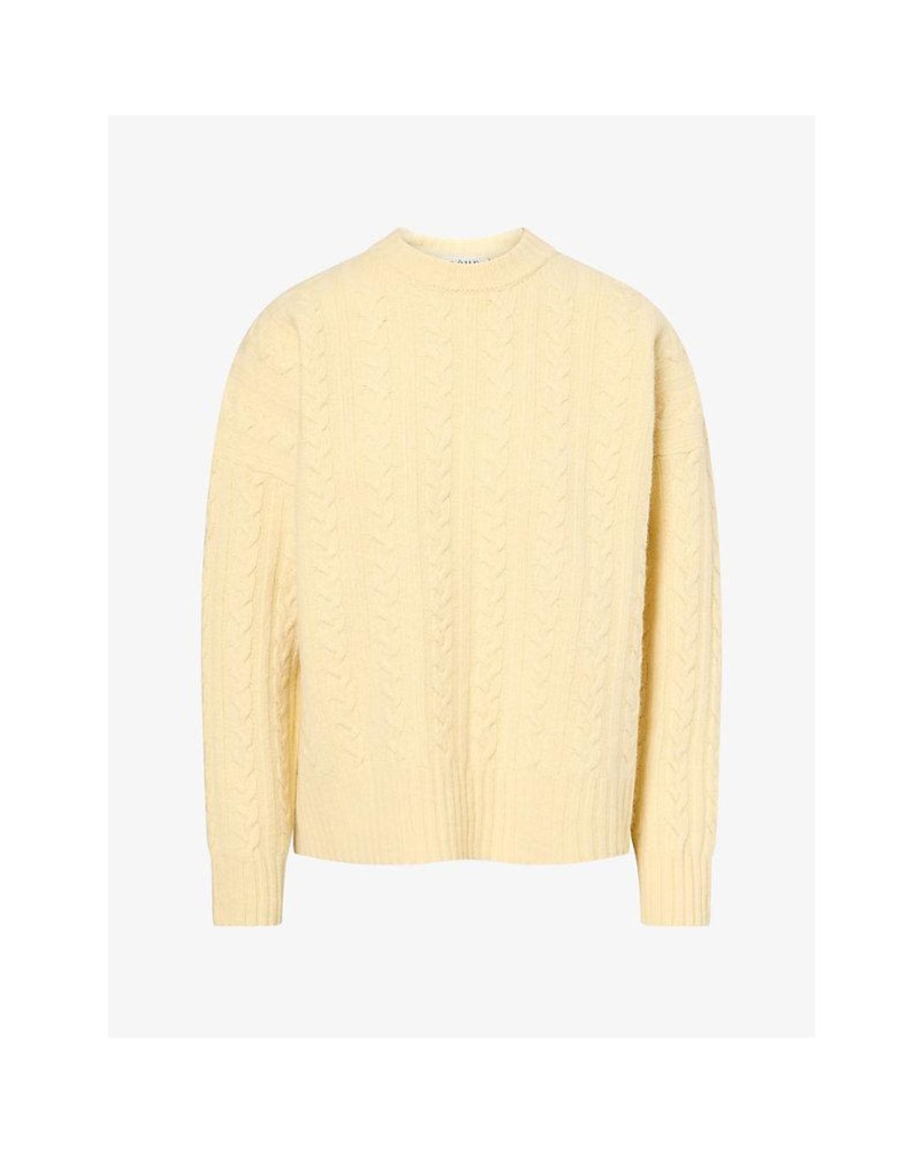 RÓHE Frames Yellow Oversized Cable-Knit Wool Jumper