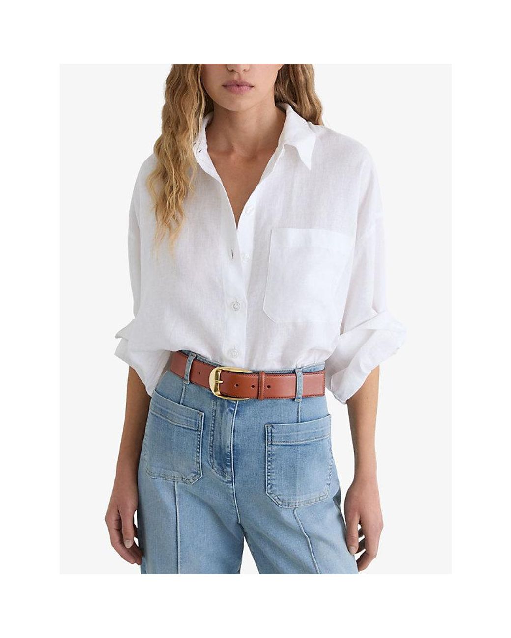 Reiss Brown Sammy Leather Belt