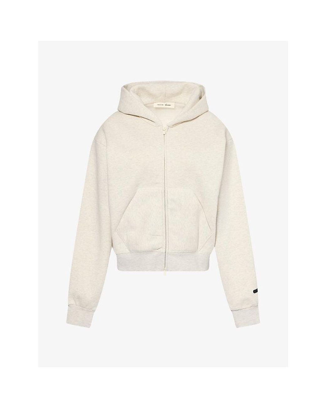 Fear Of God White Classic Zip-Up Cotton-Jersey Hoody