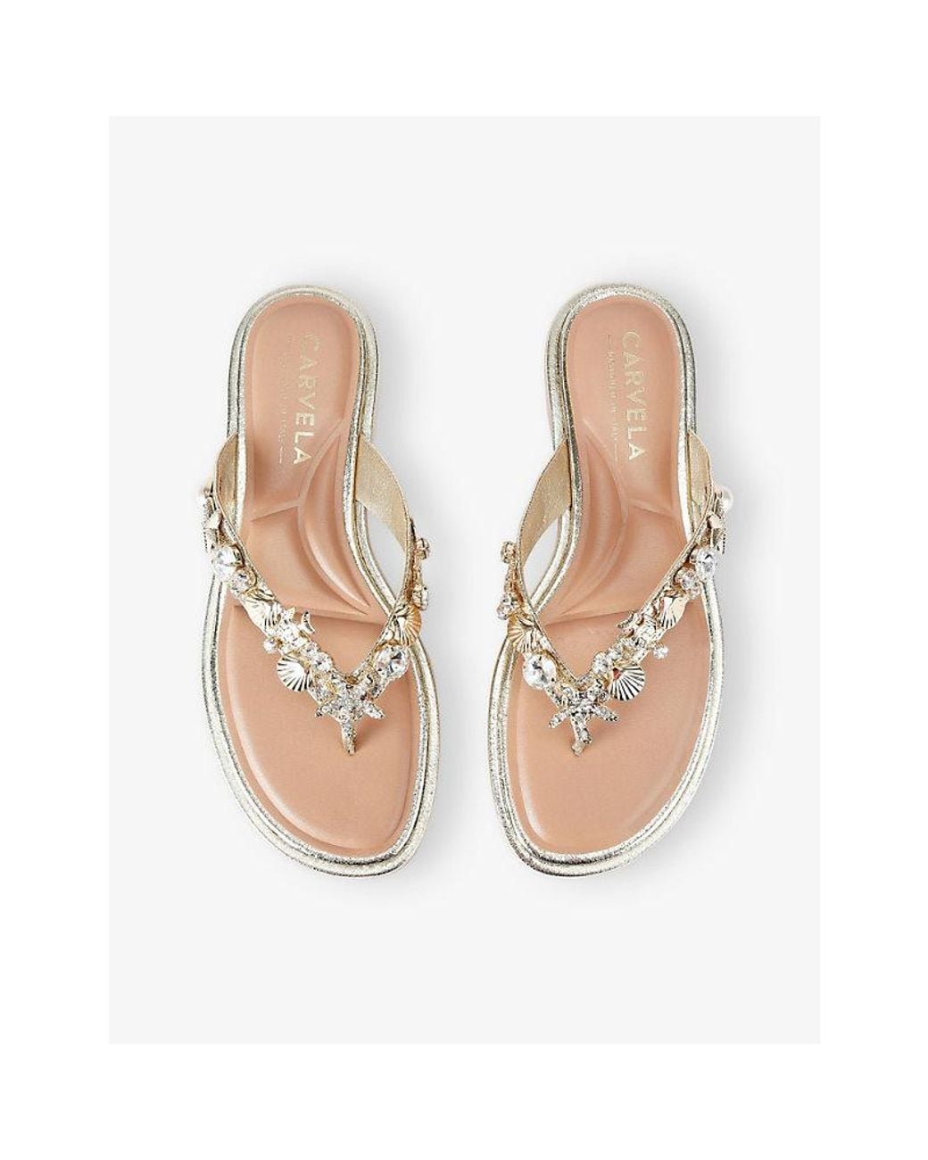 Carvela Kurt Geiger Natural Marina Faux-Leather Sandals