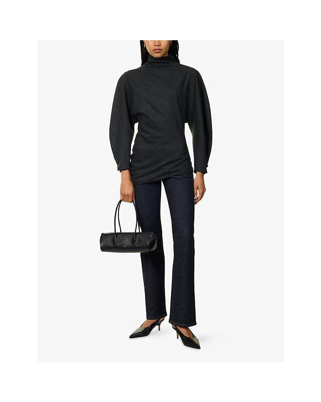 Khaite Blue Conforti Mid-Rise Bootcut Denim Jeans