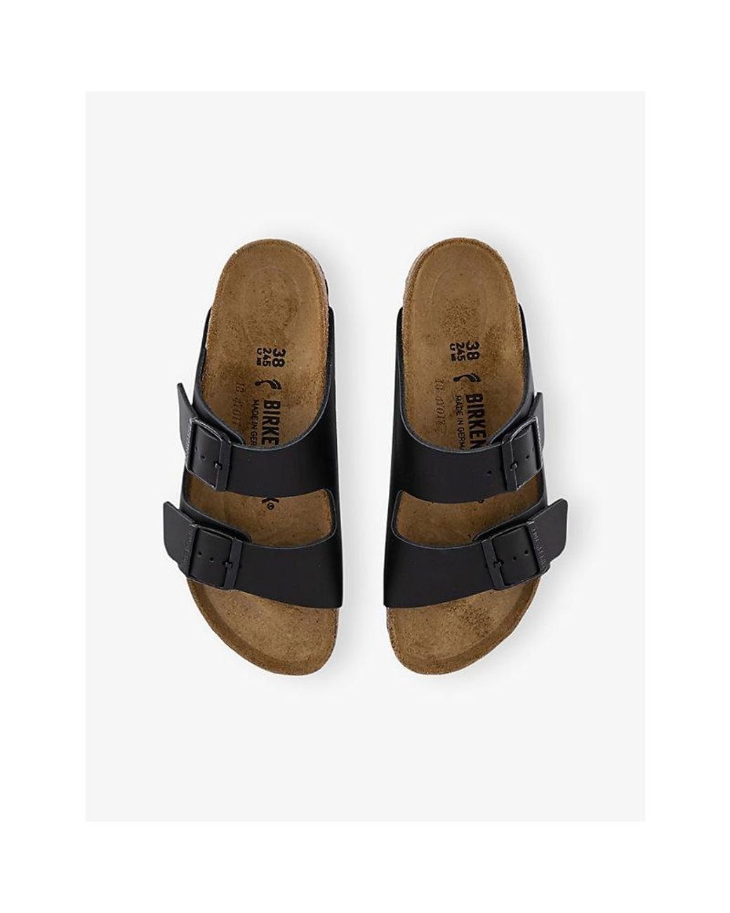Birkenstock Black Arizona Two-Strap Leather Sandals