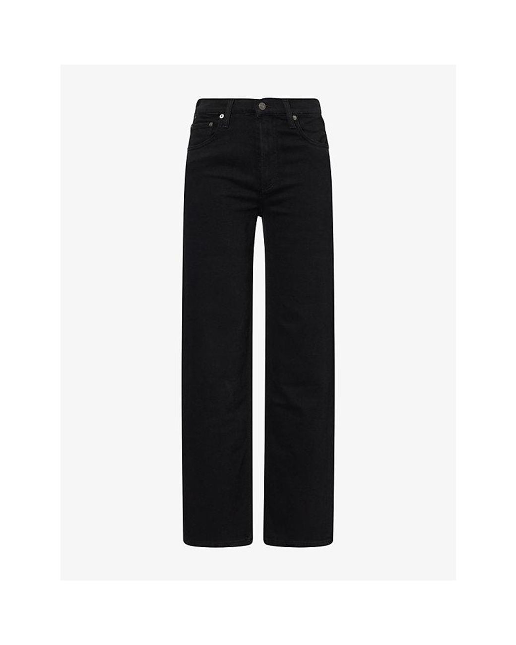 Citizens of Humanity Black Palma Straight-Leg Cotton-Stretch Denim Jeans