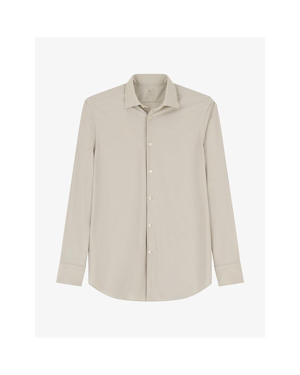 Boggi Natural Slim-Fit Long-Sleeved Stretch-Woven Shirt for men