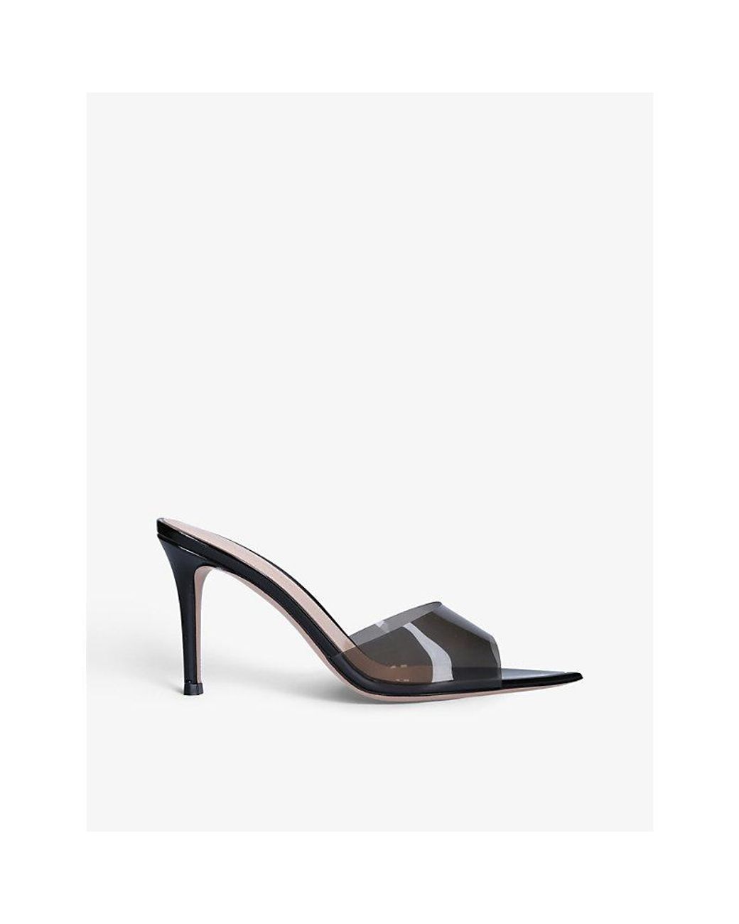 Gianvito Rossi White Elle Leather And Pvc Heeled Mules