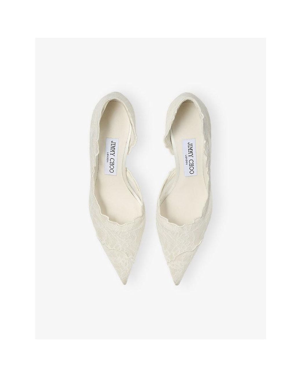 Jimmy Choo White The Faiz Lace Heeled Courts