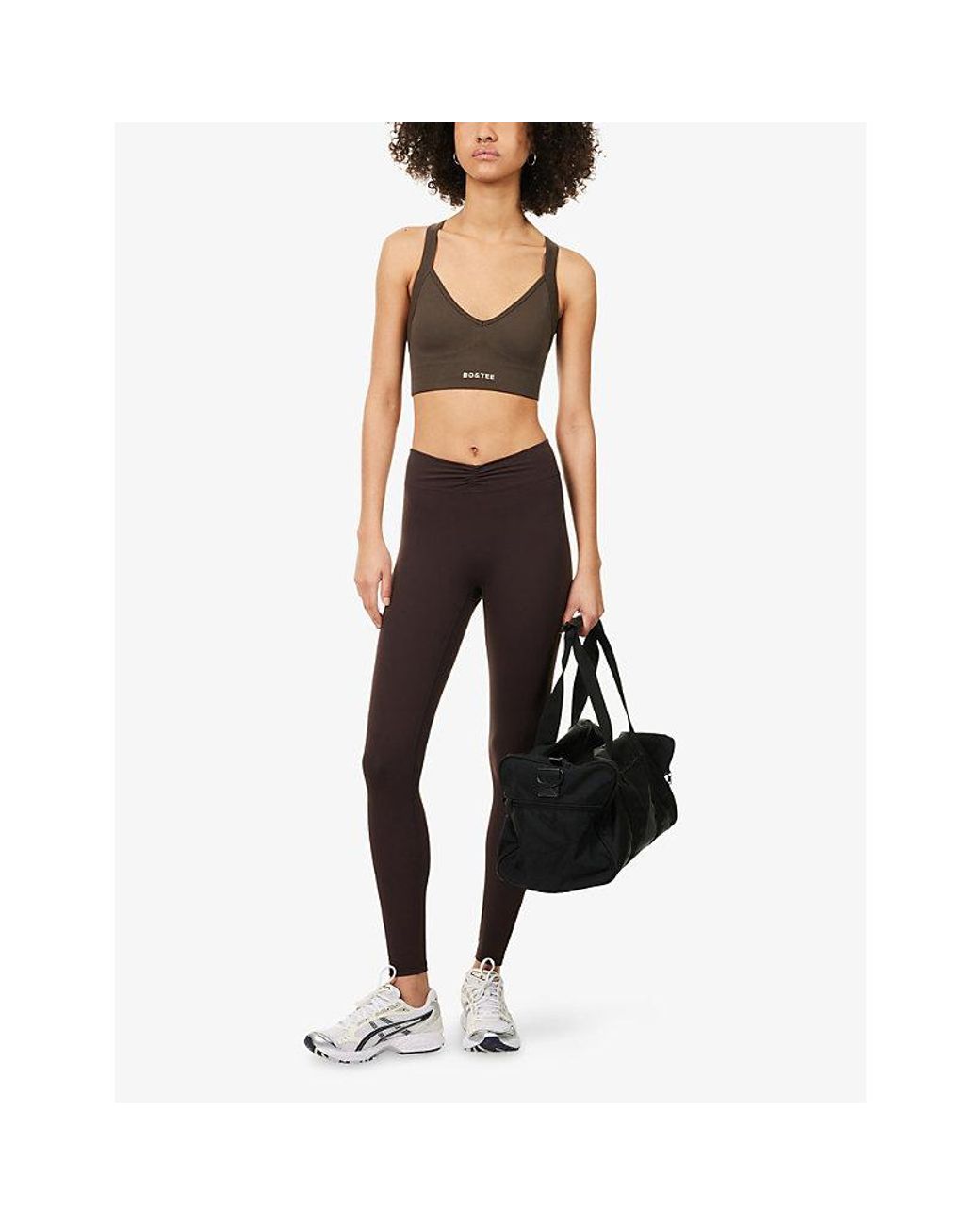 BO+TEE Purple High-Rise V-Shape-Waist Gym Leggings