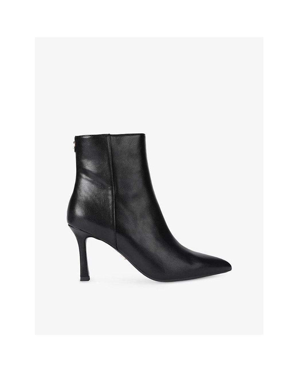 Carvela Kurt Geiger Black Corletta Heeled Faux-Leather Ankle Boots