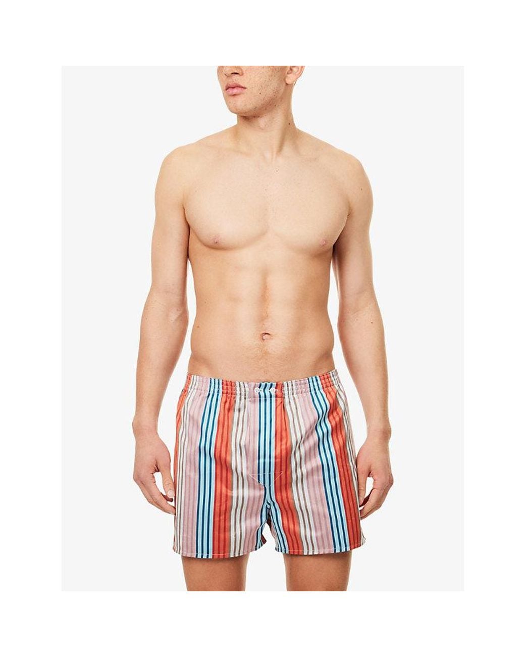 Derek Rose Red Wellington Classic-Fit Cotton Boxer Shorts for men