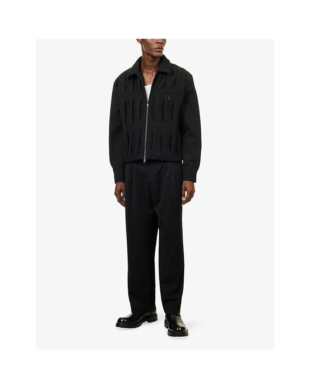Only the Blind Black Nightfall Pleated Twill Jacket for men