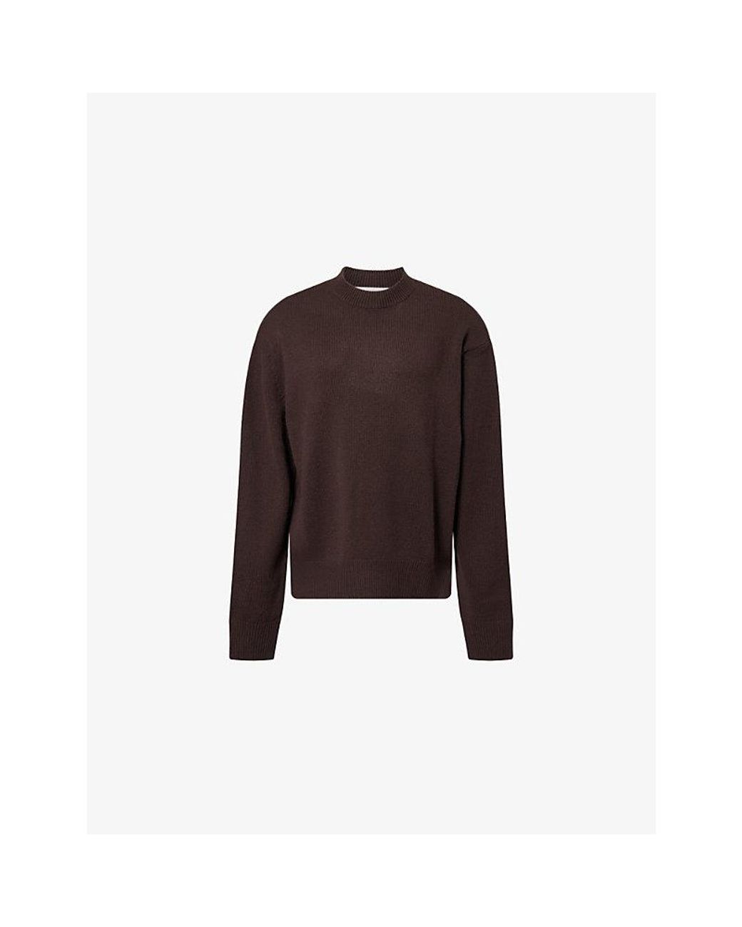 Frankie Shop Brown Rafaela Padded-Shoulders Wool And Cashmere Jumper