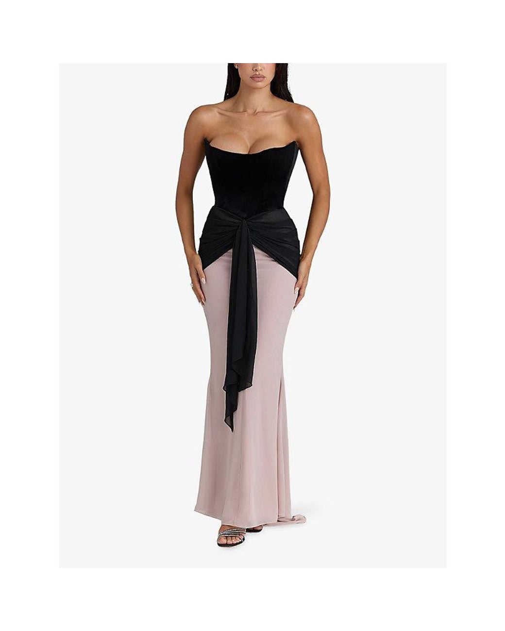 House Of Cb Clara Velvet And Chiffon Maxi Dress in Pink | Lyst House Of Cb Clara Velvet And Chiffon Maxi Dress in Pink | Lyst