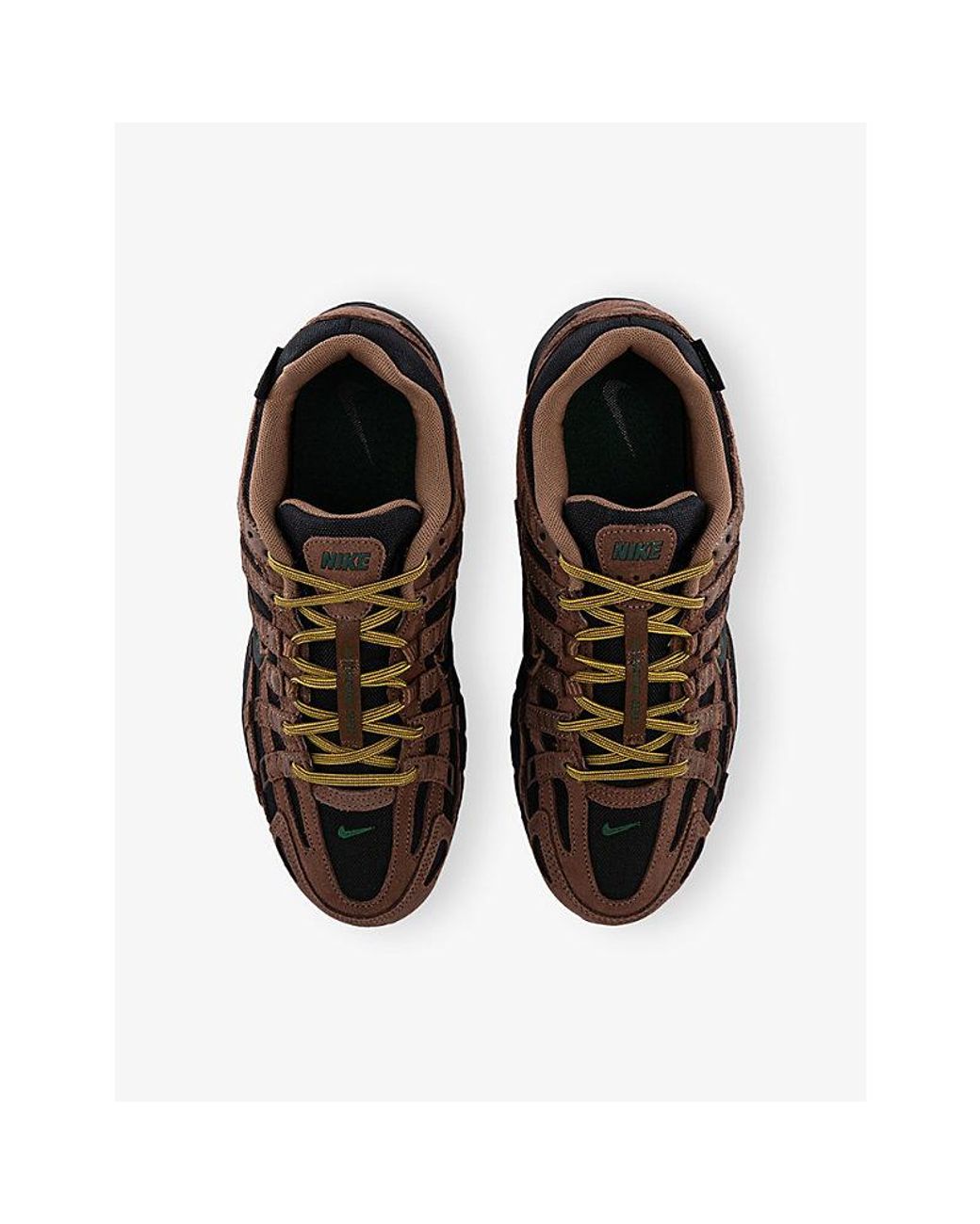 Nike Brown P-6000 Suede And Woven Trainers for men