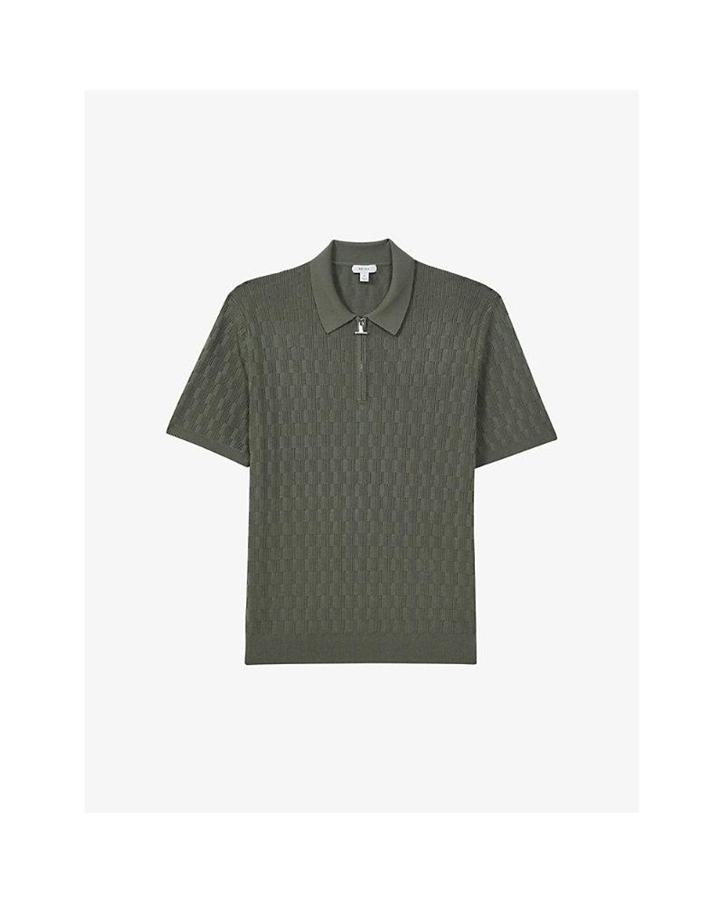 Reiss Ubud Halfzip Knitted Polo Shirt X in Green for Men Lyst