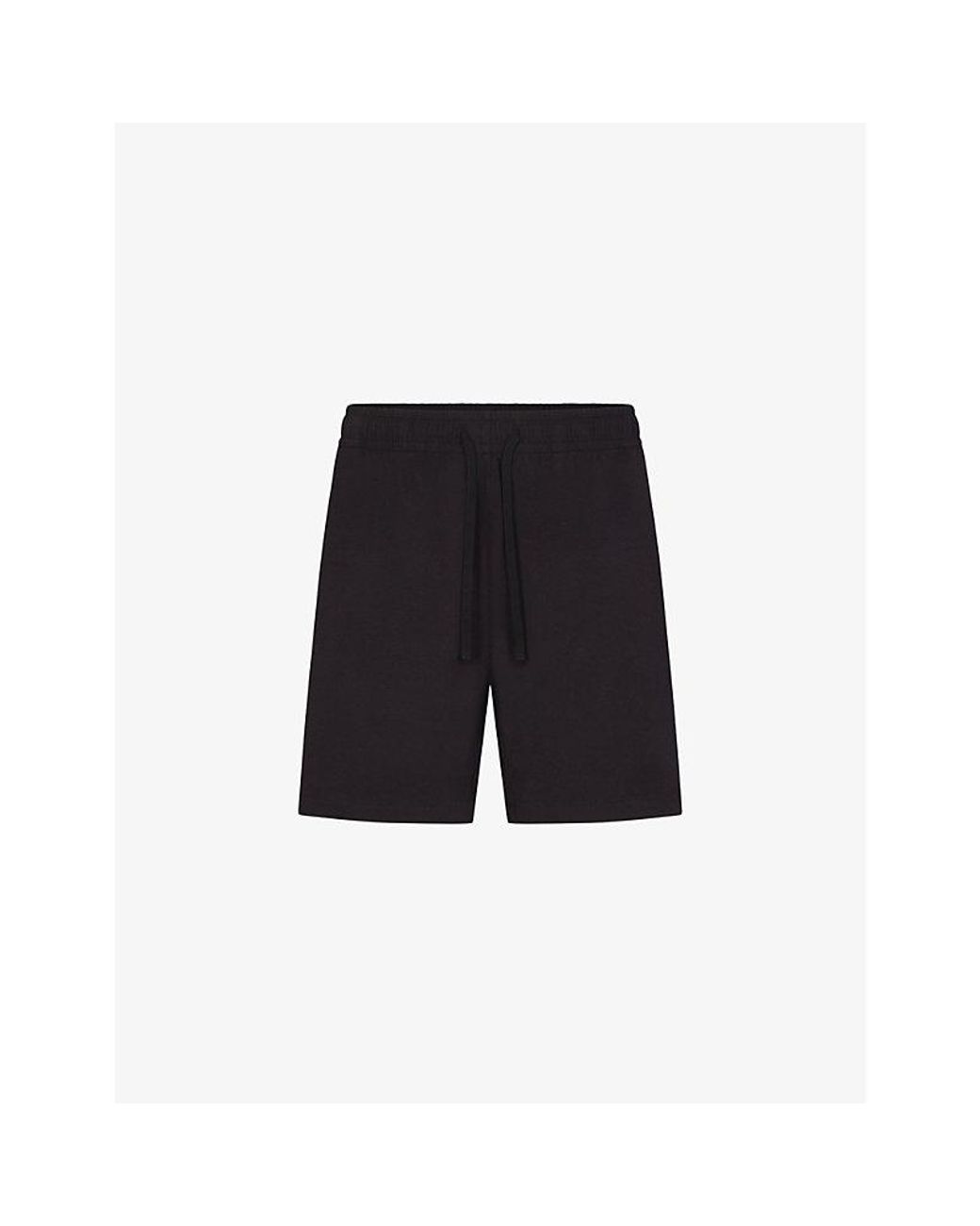 Skims Black Soft-Knit Relaxed-Fit Cotton-Blend Jersey Shorts for men