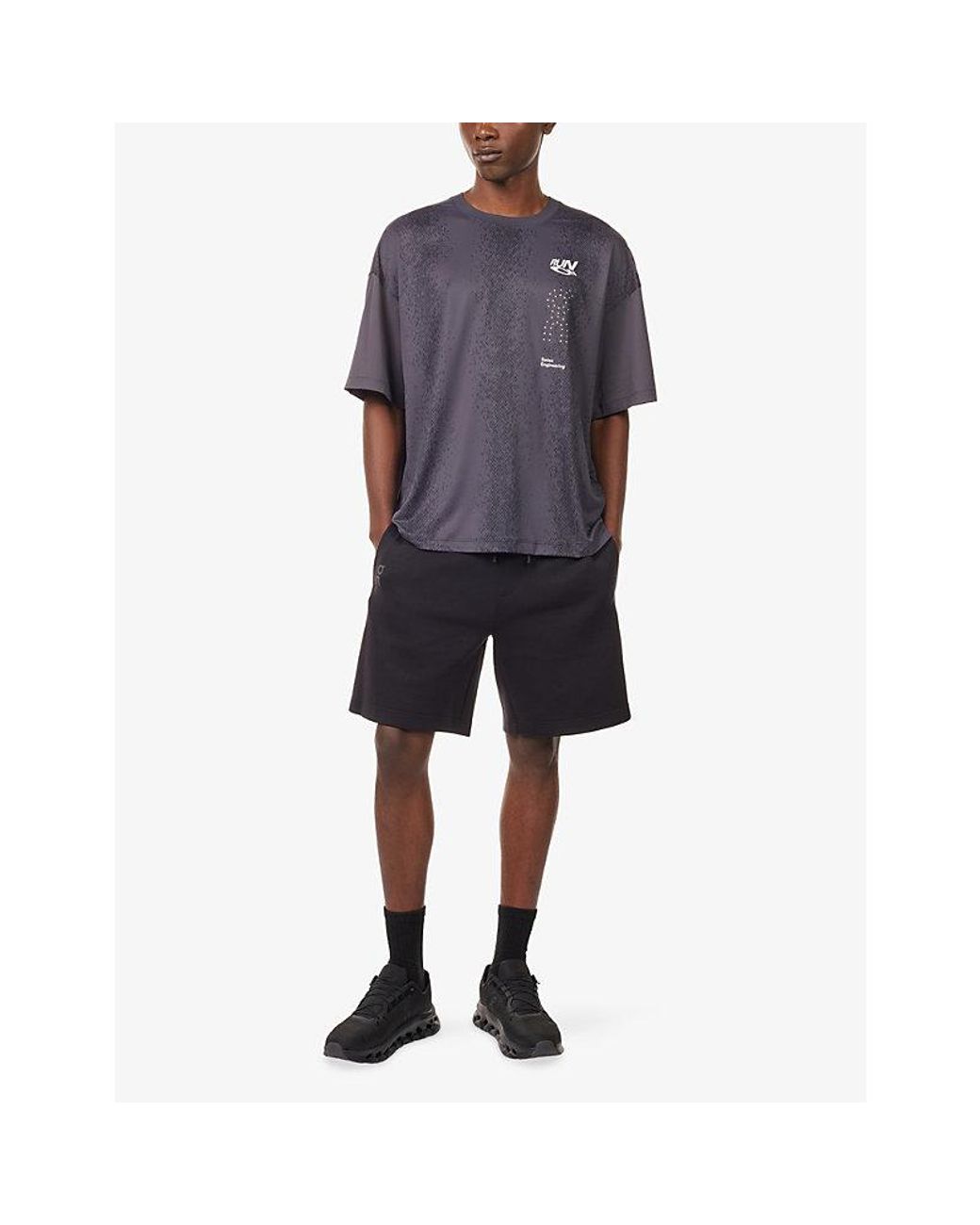 On Shoes Blue Performance Volt Stretch-Jersey T-Shirt for men