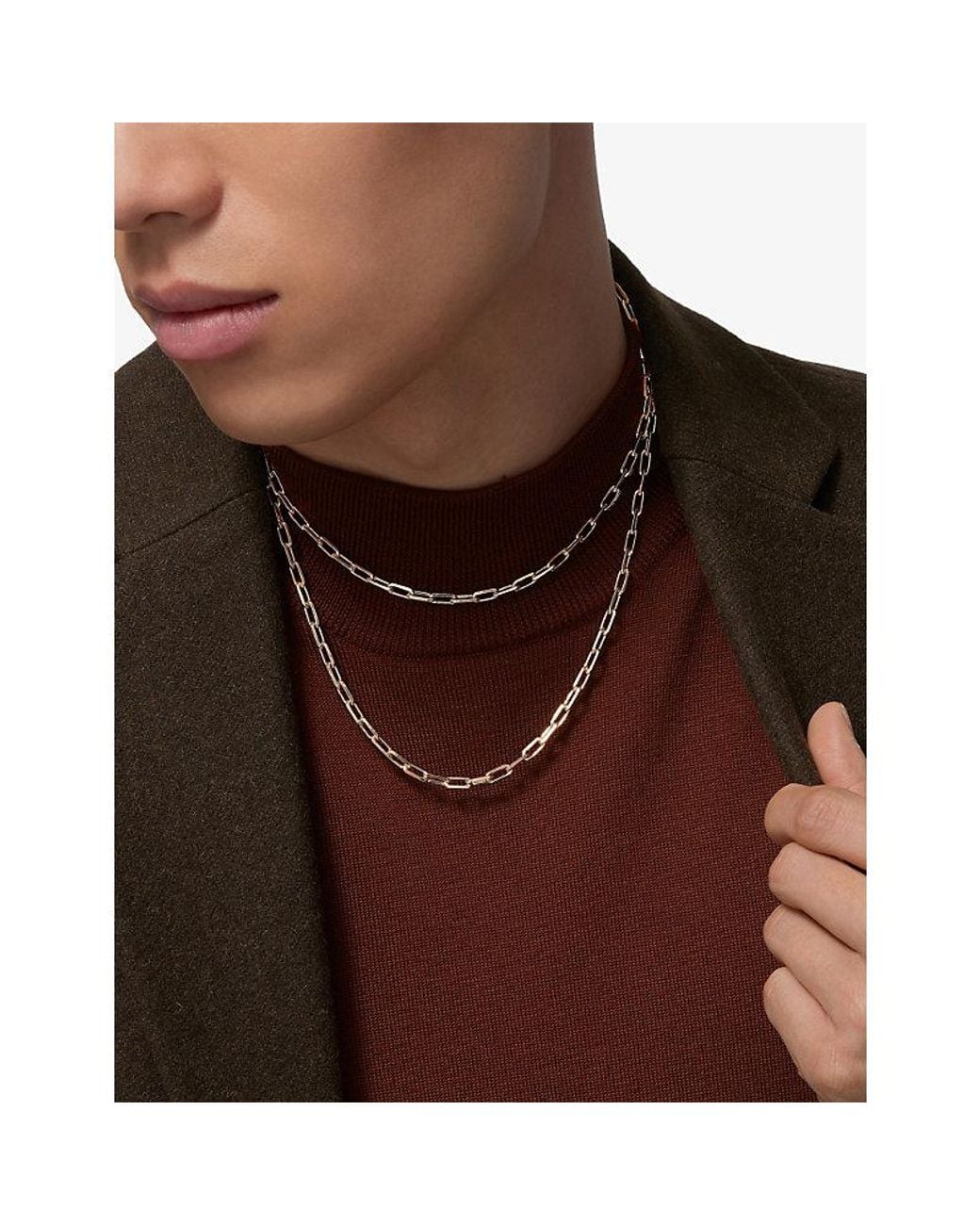 Cartier Metallic Santos De Small Long 18Ct- Chain Necklace