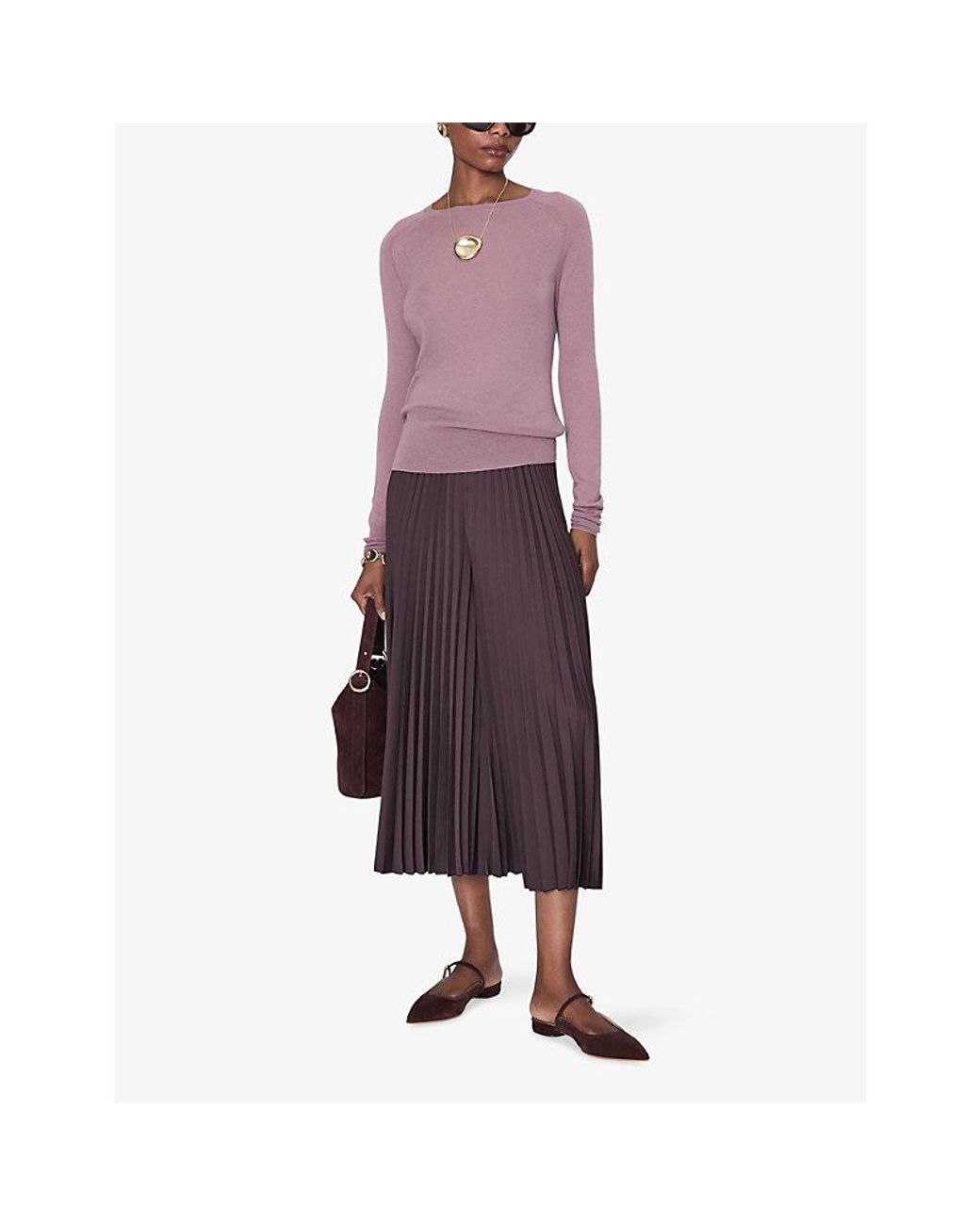 Joseph Purple Geras Round-Neck Regular-Fit Cashmere Jumper