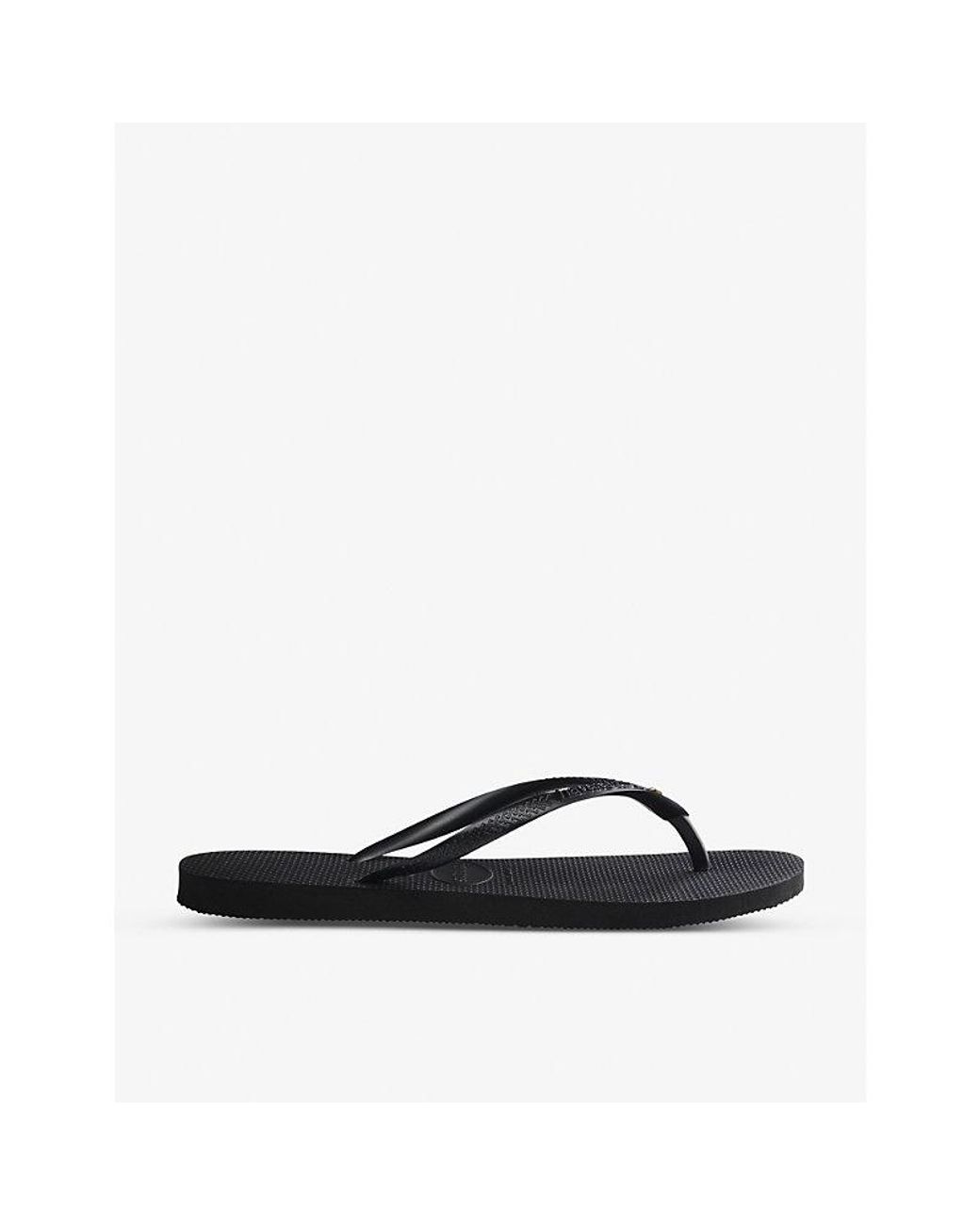 Havaianas Black Slim Crystal-Embellished Rubber Flip-Flops