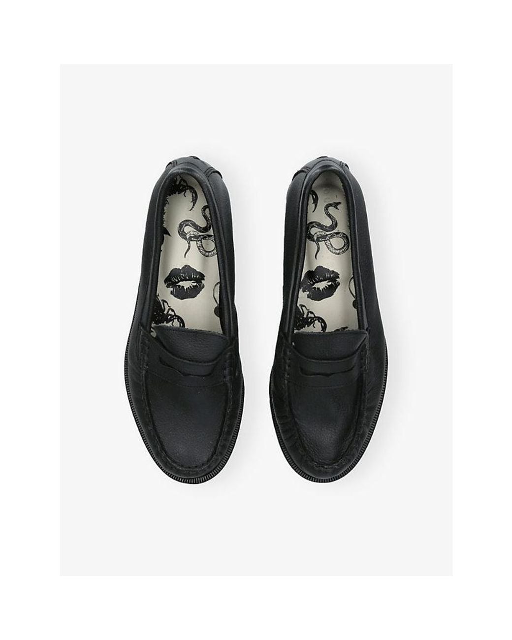 Duke & Dexter Black Ezra Leather Penny Loafers