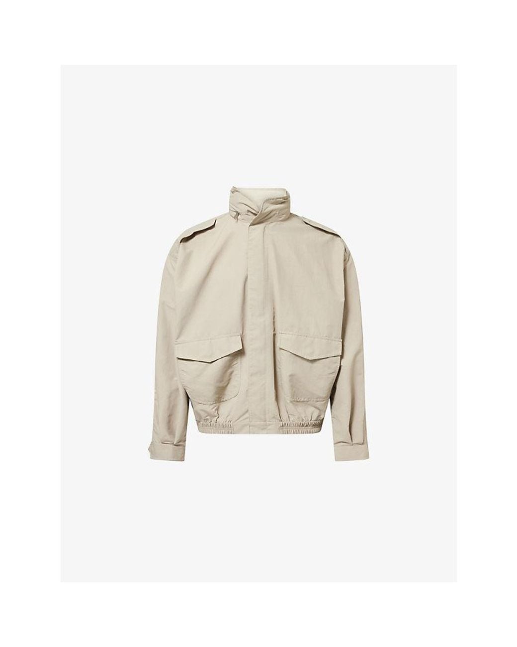 Jonathan Simkhai Natural Shane Funnel-Neck Tech Woven Jacket for men