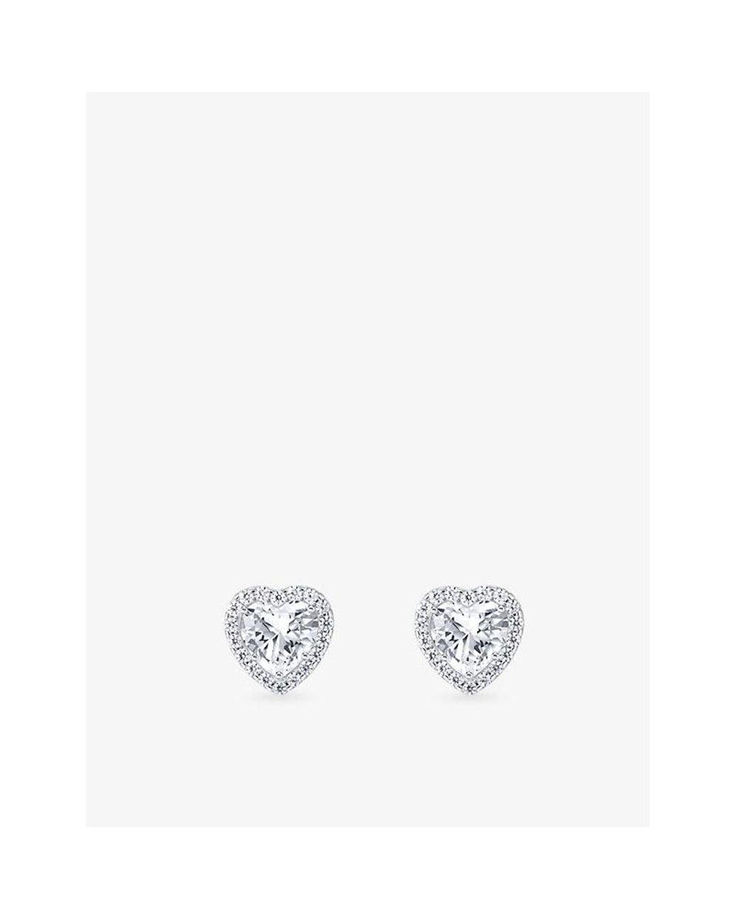 Thomas Sabo White Heart Halo 925 Sterling- And Cubic Zirconia Stud Earrings
