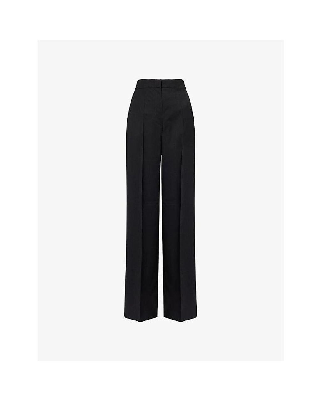 Max Mara Fernet Wide-Leg Wool Trousers in Black | Lyst