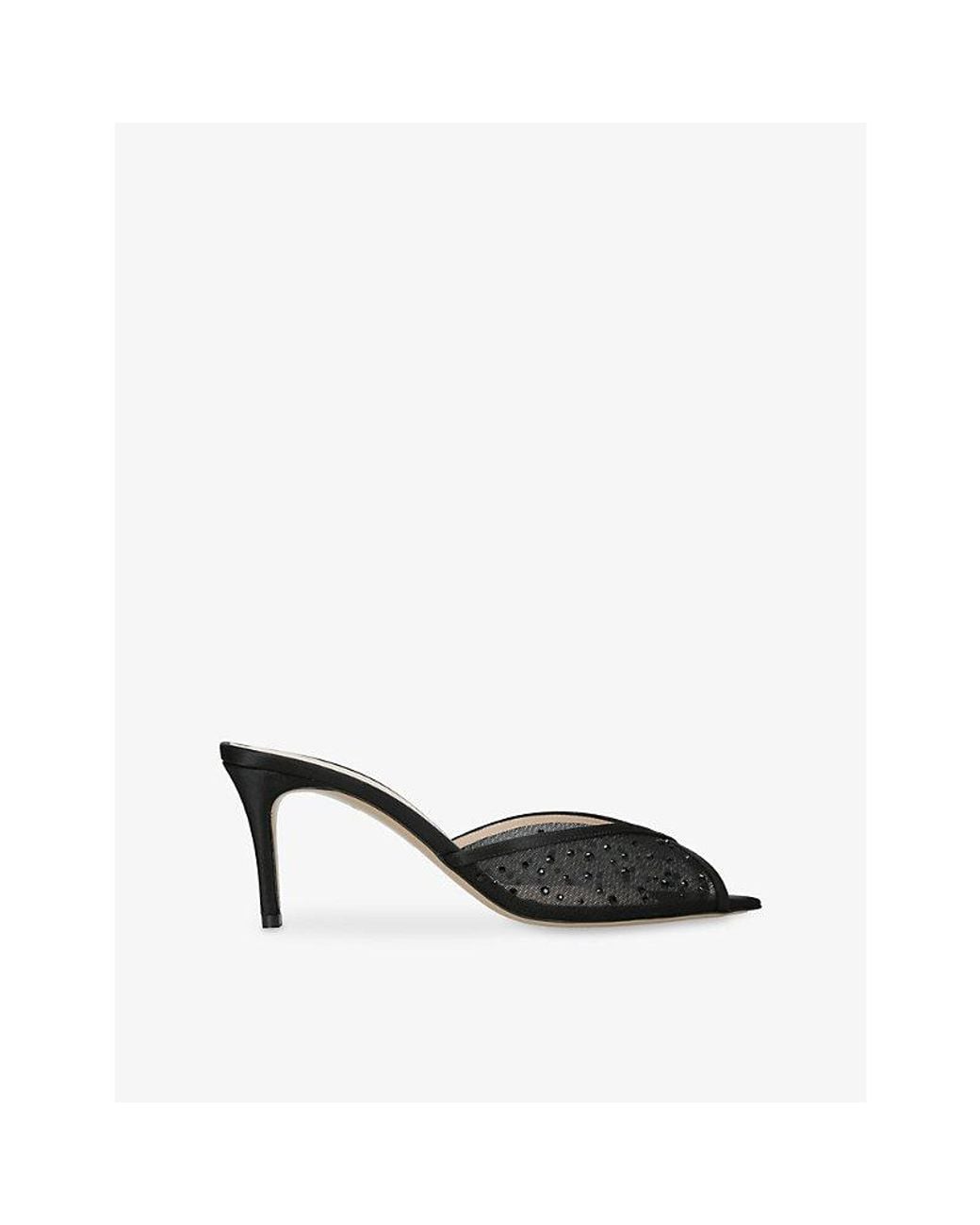 Andrea Wazen Black Katy 75 Mesh And Satin Heeled Mules