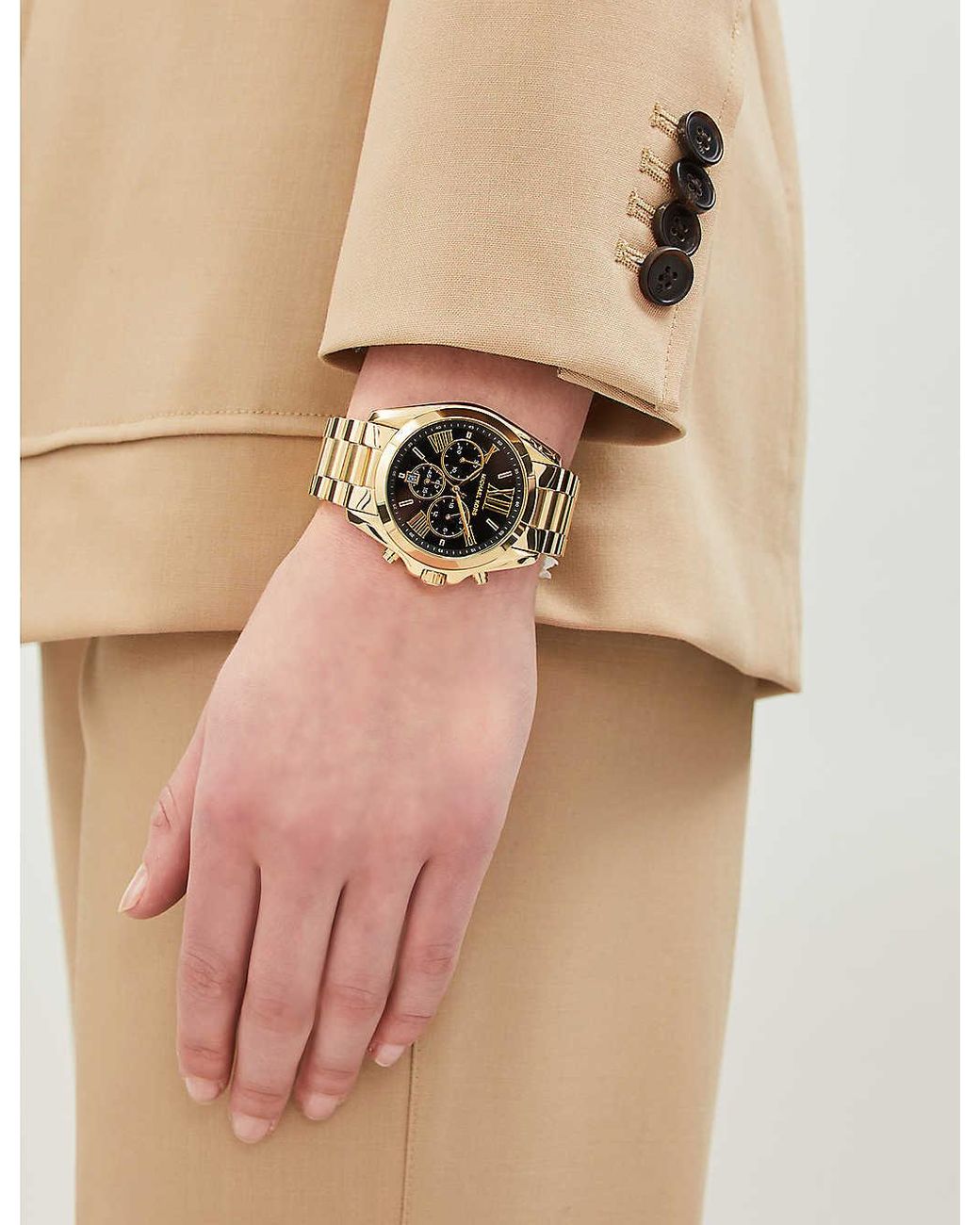grænse Vanvid Skæbne Michael Kors Mk5739 Bradshaw Gold-plated Watch in Metallic | Lyst Canada