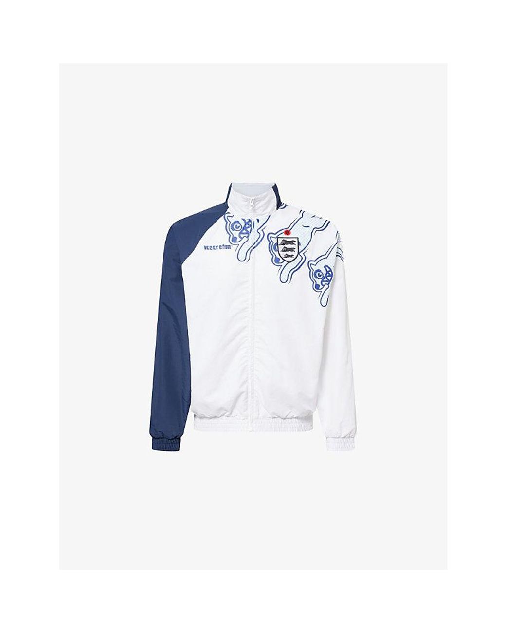 ICECREAM Blue Running Dog Panelled Nylon Track Top for men