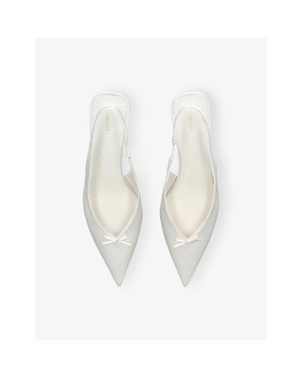 Neous White Moriah Silk-Satin Slingbacks