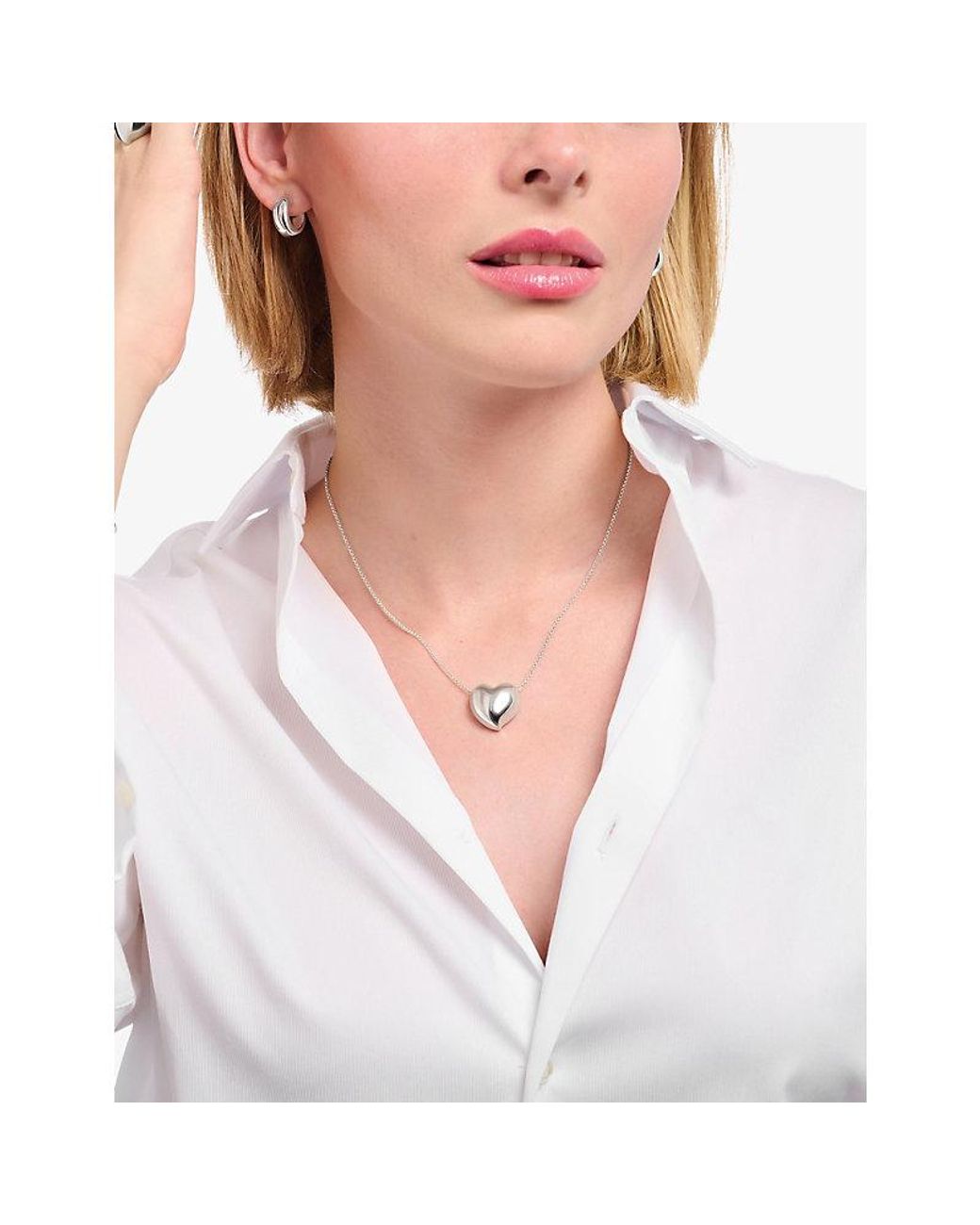 Thomas Sabo White Heart Pendant 925 Sterling Necklace