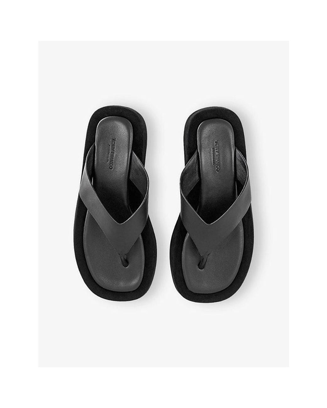 Tony Bianco Black Ives Leather Sandals