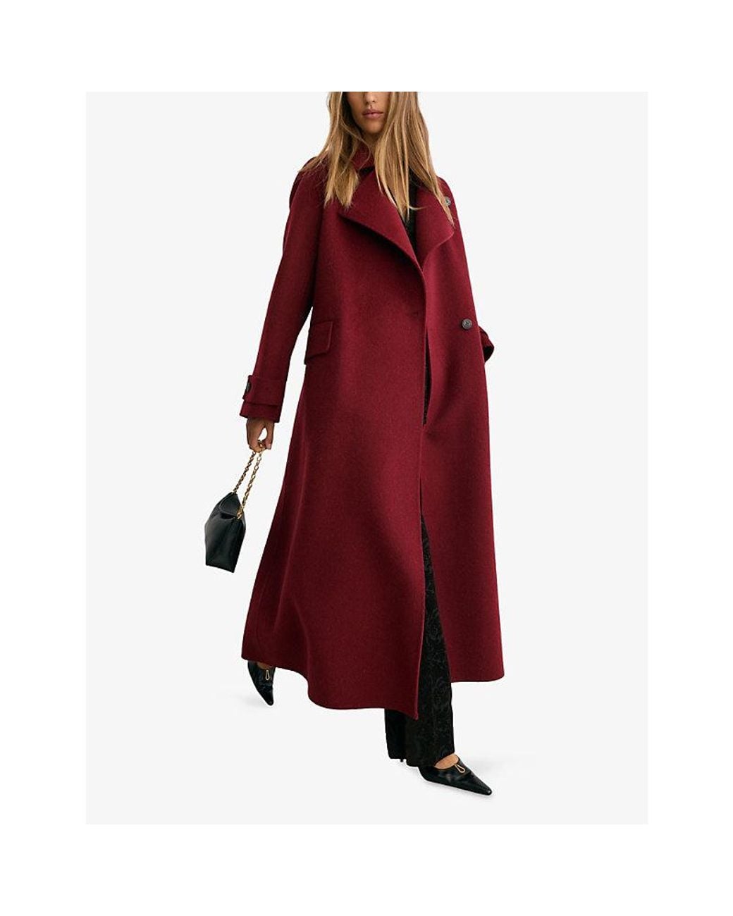 Reiss Red Alara Wool-Blend Coat