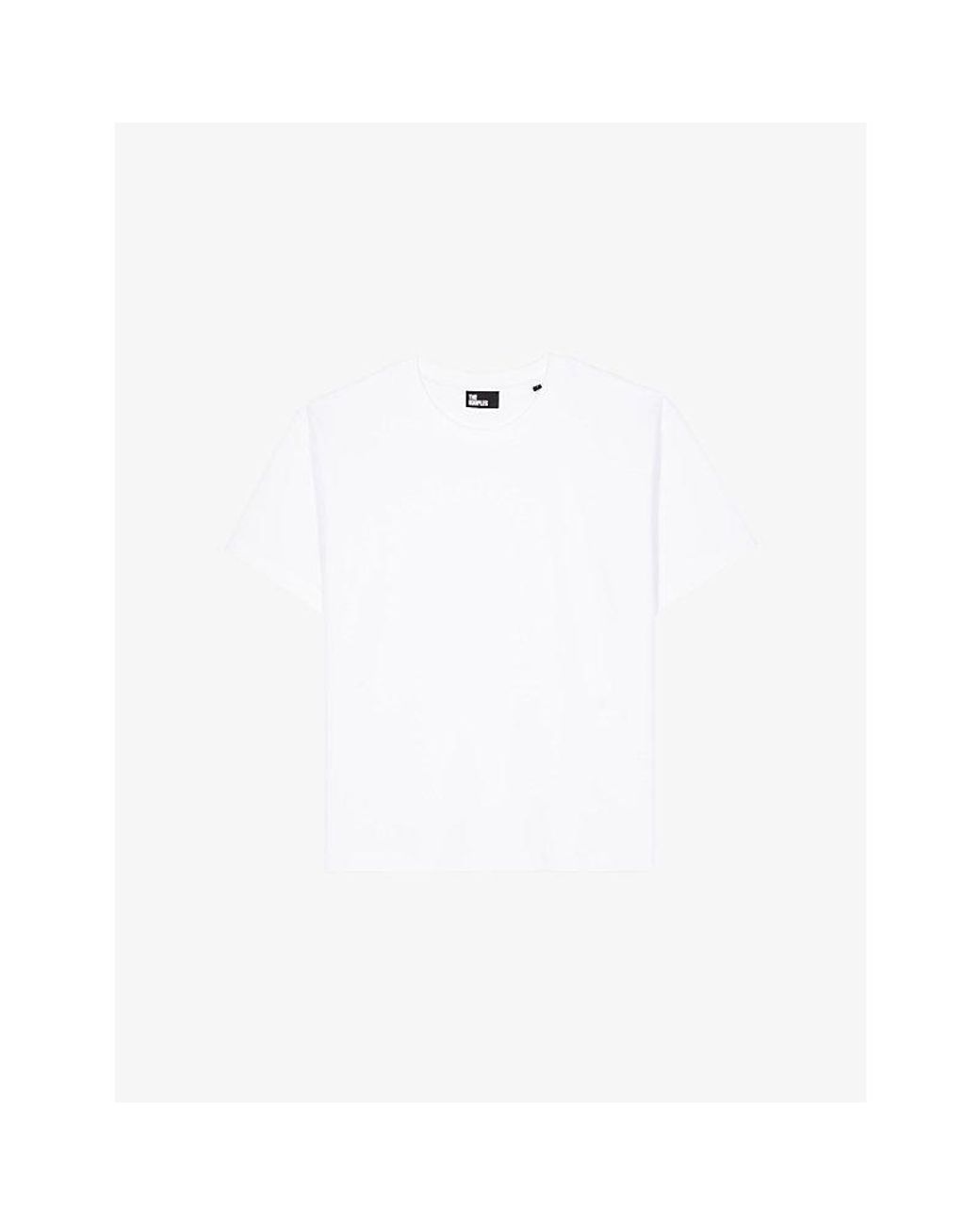 The Kooples White Round-Neck Relaxed-Fit Cotton-Blend T-Shirt