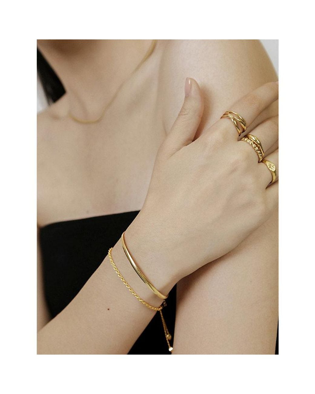 Monica Vinader Metallic Nura Cross Over 18Ct-Plated Vermeil Sterling- Ring